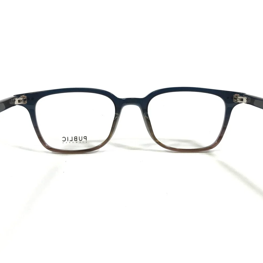 Public Eyeworks Eyeglasses Frames ULRIC C4 Brown Blue Square Horn Rim 49-19-148